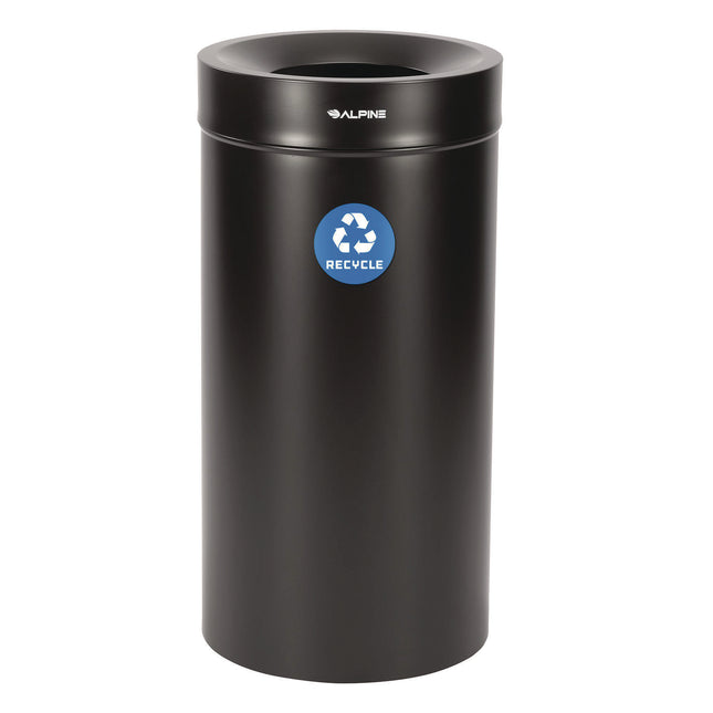 27 Gallon Stainless Steel Recycling Can, Black