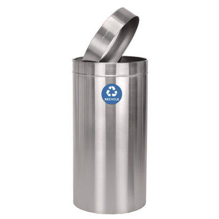 27 Gallon Stainless Steel Recycling Can, Brushed Stainless Steel
