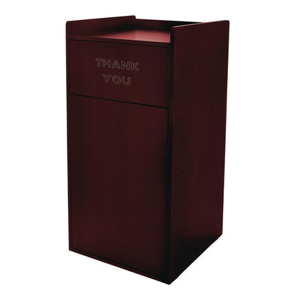 40 Gal Commercial Tray Top Waste Enclosure Trash Receptacle, 40 gal, Wood, Mahogany
