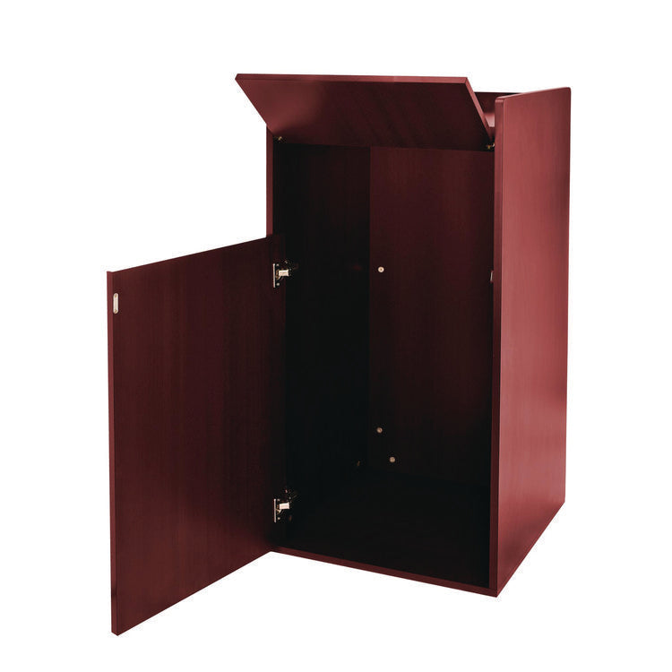40 Gal Commercial Tray Top Waste Enclosure Trash Receptacle, 40 gal, Wood, Mahogany