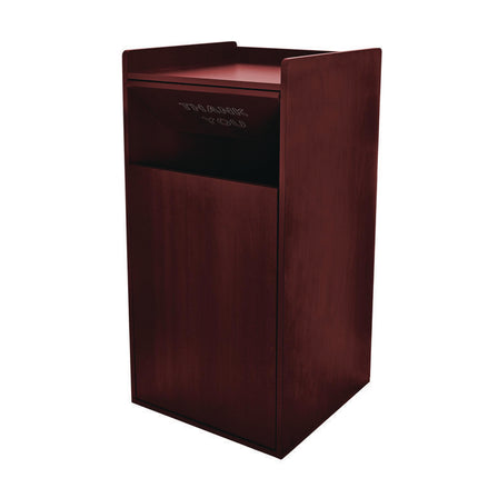 40 Gal Commercial Tray Top Waste Enclosure Trash Receptacle, 40 gal, Wood, Mahogany