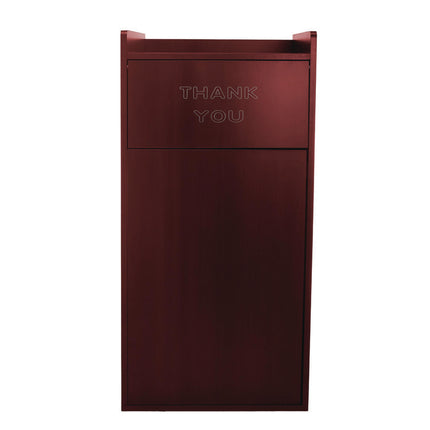 40 Gal Commercial Tray Top Waste Enclosure Trash Receptacle, 40 gal, Wood, Mahogany
