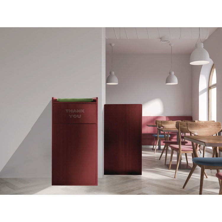 40 Gal Commercial Tray Top Waste Enclosure Trash Receptacle, 40 gal, Wood, Mahogany