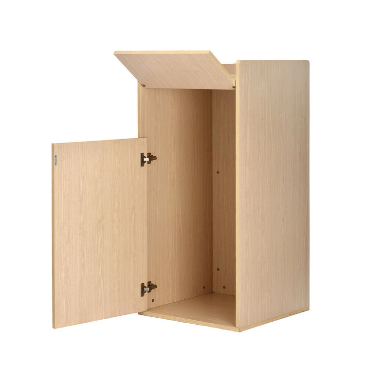 40 Gal Commercial Tray Top Waste Enclosure Trash Receptacle, 40 gal, Wood, Medium Oak