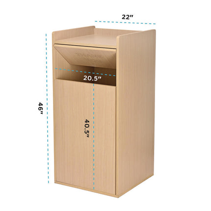 40 Gal Commercial Tray Top Waste Enclosure Trash Receptacle, 40 gal, Wood, Medium Oak