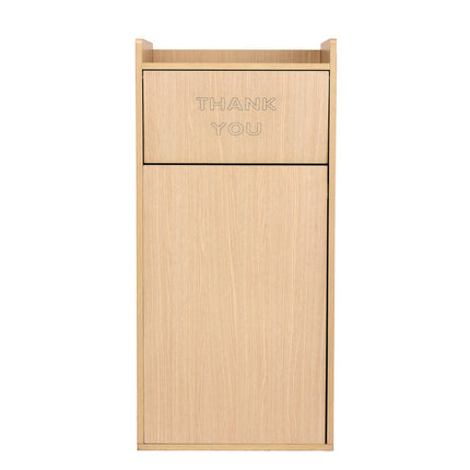 40 Gal Commercial Tray Top Waste Enclosure Trash Receptacle, 40 gal, Wood, Medium Oak