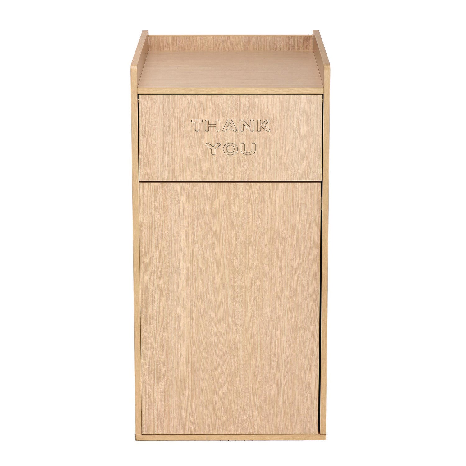 40 Gal Commercial Tray Top Waste Enclosure Trash Receptacle, 40 gal, Wood, Medium Oak