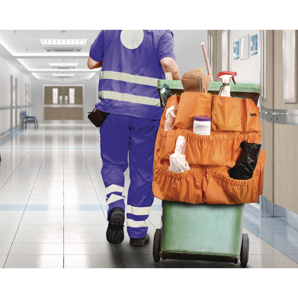 12-Pocket Trash Can Caddy Bag, 12 Compartments, Orange