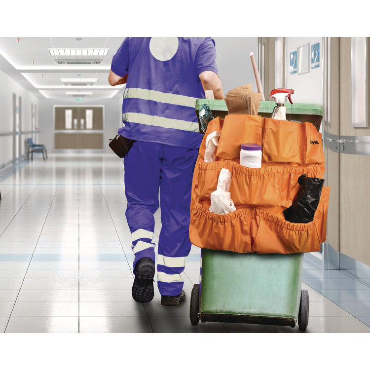 12-Pocket Trash Can Caddy Bag, 12 Compartments, Orange