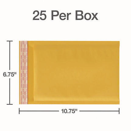Kraft Bubble Mailers, #0, Barrier Bubble Cushion, Redi-Seal Adhesive Closure, 6 x 9, Brown Kraft, 25/Pack