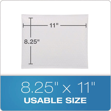 Poly Bubble Mailers, #2, Barrier Bubble Cushion, Redi-Seal Adhesive Closure, 8.25 x 11, White, 25/Pack