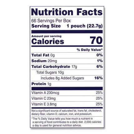 Fruit Snacks, Mixed Fruit, 0.8 oz Pouch, 66 Pouches/Box