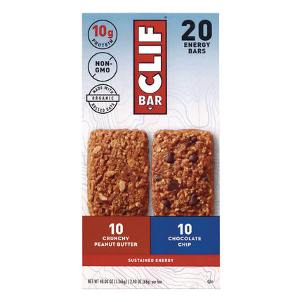 Energy Bar, Chocolate Chip/Crunchy Peanut Butter, 2.4 oz, 20/Box