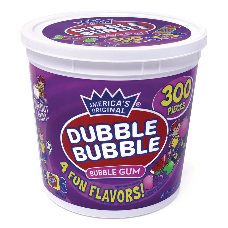 Bubble Gum Assorted Flavor Twist Tub, 300 Pieces/Tub, 1 Tub/Carton