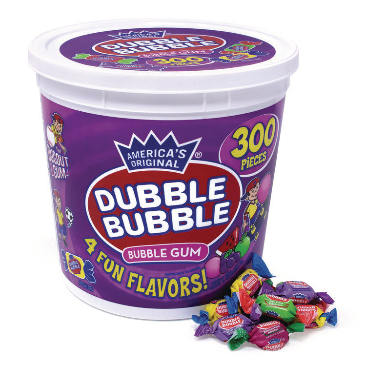 Bubble Gum Assorted Flavor Twist Tub, 300 Pieces/Tub, 1 Tub/Carton