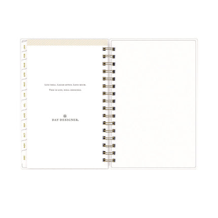 Day Designer Navy Stripe Daily/Monthly Planner, Horizontal Stripe Artwork, 8 x 5, Navy/White Cover, 12-Month (Jan-Dec): 2025