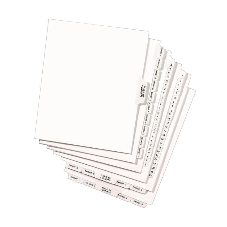 Preprinted Legal Exhibit Side Tab Index Dividers, Avery Style, 26-Tab, G, 11 x 8.5, White, 25/Set, (1407)