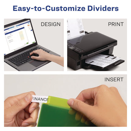 Insertable Big Tab Plastic Dividers, 8-Tab, 11 X 17, Green, 1 Set