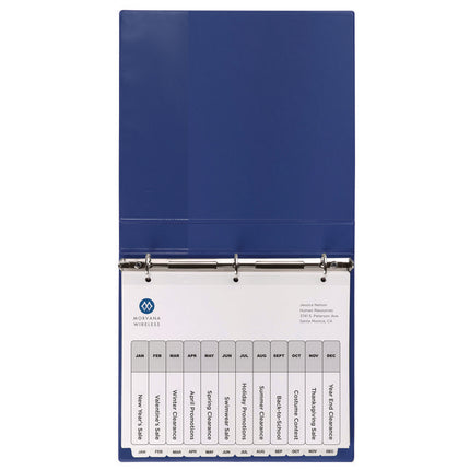 Customizable Table of Contents Ready Index Black and White Dividers, 12-Tab, Jan. to Dec., 11 x 8.5, White, 6 Sets