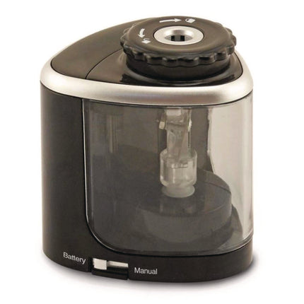 2-in-1 Sharpener, Battery/Manual-Powered, 6.13 x 3, Black, 24/Carton