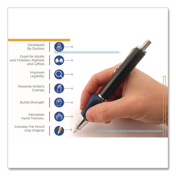 Heavyweight Mechanical Pencil Set w/The Pencil Grip, 2 mm Lead Refills, HB (#2), Black Lead, Black/Navy/Silver Barrel, 8/CT