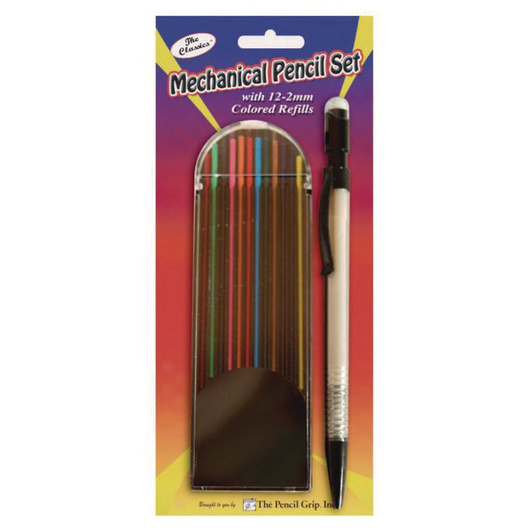 Mechanical Color Pencil Set, 2 mm, 12 Assorted Lead Refills, Gray Barrel, 72/Carton