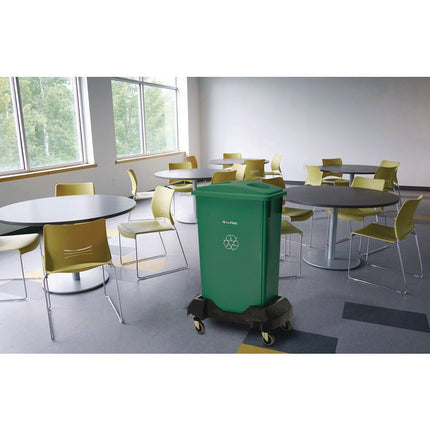 Rectangular Trash Can Dolly, 200 lb Capacity, 8.2 x 24.4 x 15.7, Black
