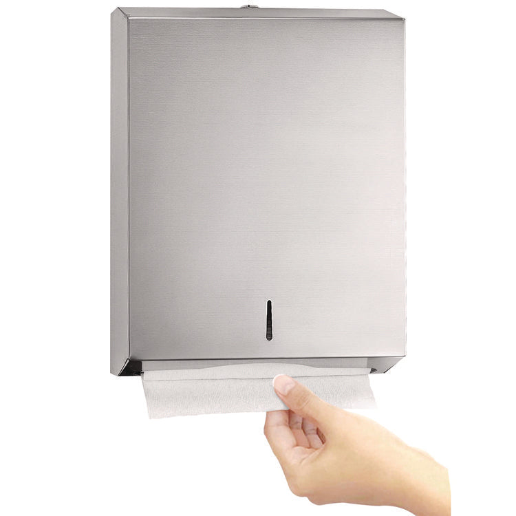 Vertical C-Fold/Multi-Fold Paper Towel Dispenser, 14.5 x 4 x 11.2, Brushed Stainless Steel
