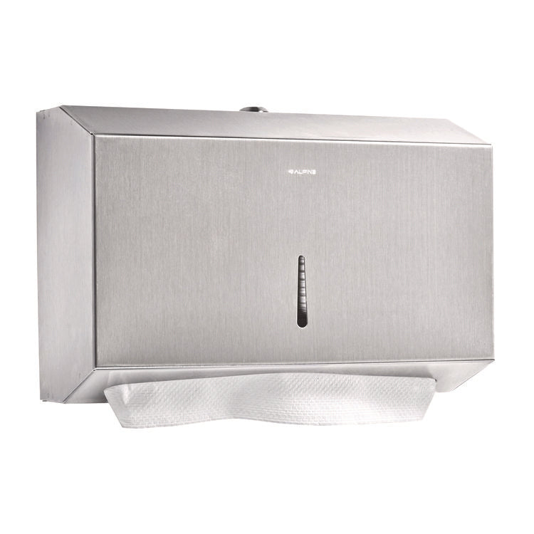 Horizontal C-Fold/Multi-Fold Paper Towel Dispenser, 7.08 x 3.93 x 10.82, Brushed Nickel