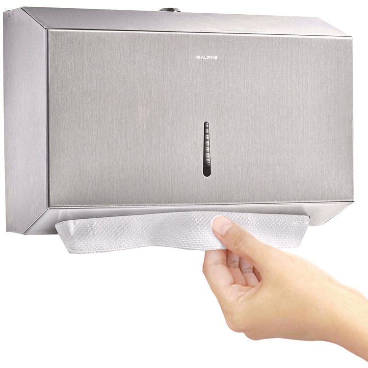 Horizontal C-Fold/Multi-Fold Paper Towel Dispenser, 7.08 x 3.93 x 10.82, Brushed Nickel