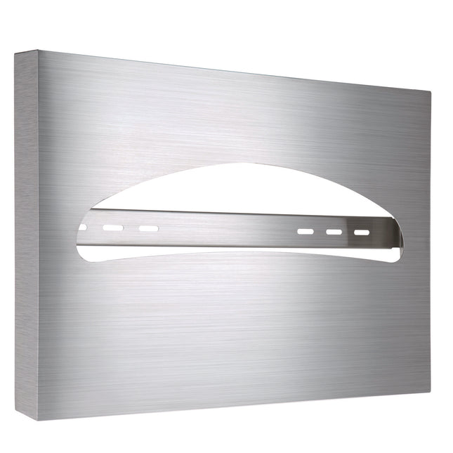 Stainless Steel Brushed Half-Fold Toilet Seat Cover Dispenser, 15.7 x 2 x 11.8