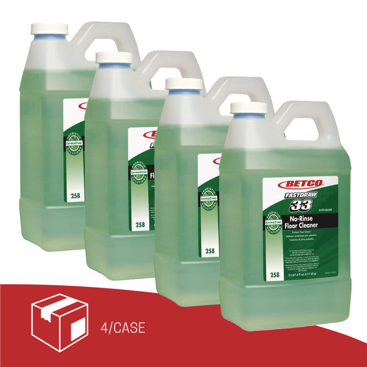 BioActive Solutions No-Rinse Floor Cleaner, Rain Fresh Scent, 2 L Bottle, 4/Carton