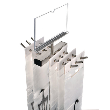Wet Umbrella Bag Wrapper Stand with 100 Long Bags, Stainless Steel, 12 x 12 x 48, Silver