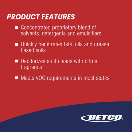 Citrusolv 40 HD Degreaser, Citrus Scent, 1 gal Bottle, 4/Carton