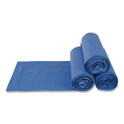 High-Density Commercial Can Liners, 60 gal, 18 mic, 40" x 48", Blue, 200/Carton