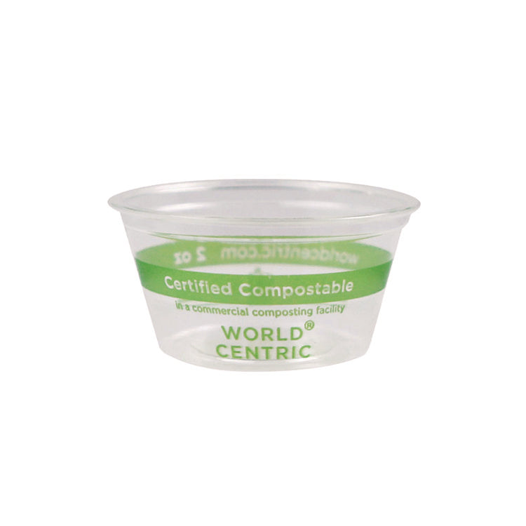 PLA Clear Cold Cups, Souffle, 2 oz, Plastic, Clear, 2,000/Carton