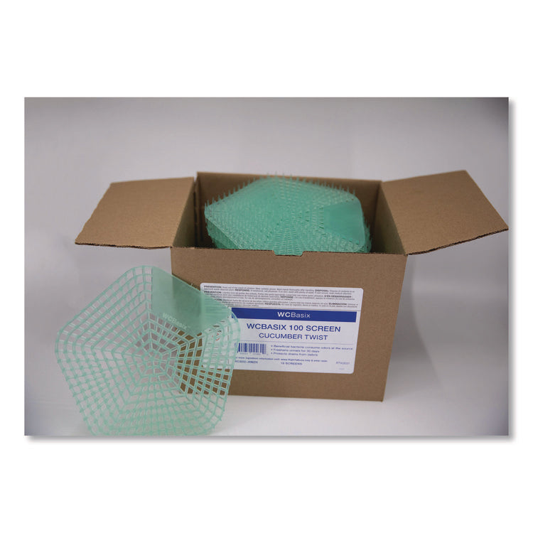WCBasix Urinal Screen, Cucumber Twist Scent, Green, 0.11 oz, 10/Box
