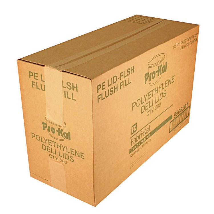 Pro Kal Polyethylene Flush Fill Round Deli Lids, 4.6" Diameter, Clear, Plastic, 500/Carton