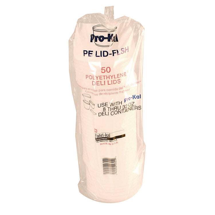 Pro Kal Polyethylene Flush Fill Round Deli Lids, 4.6" Diameter, Clear, Plastic, 500/Carton
