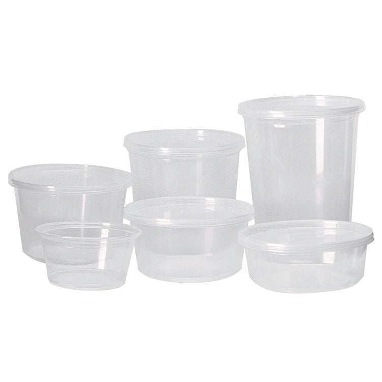 Pro Kal Polyethylene Flush Fill Round Deli Lids, 4.6" Diameter, Clear, Plastic, 500/Carton