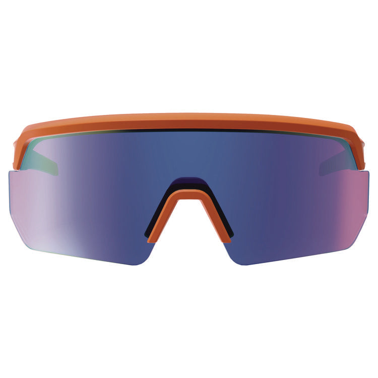 Skullerz AEGIR-AFASPM Anti-Scratch and Enhanced Anti-Fog Safety Glasses, Orange Frame, Blue Mirror Polycarb Lens