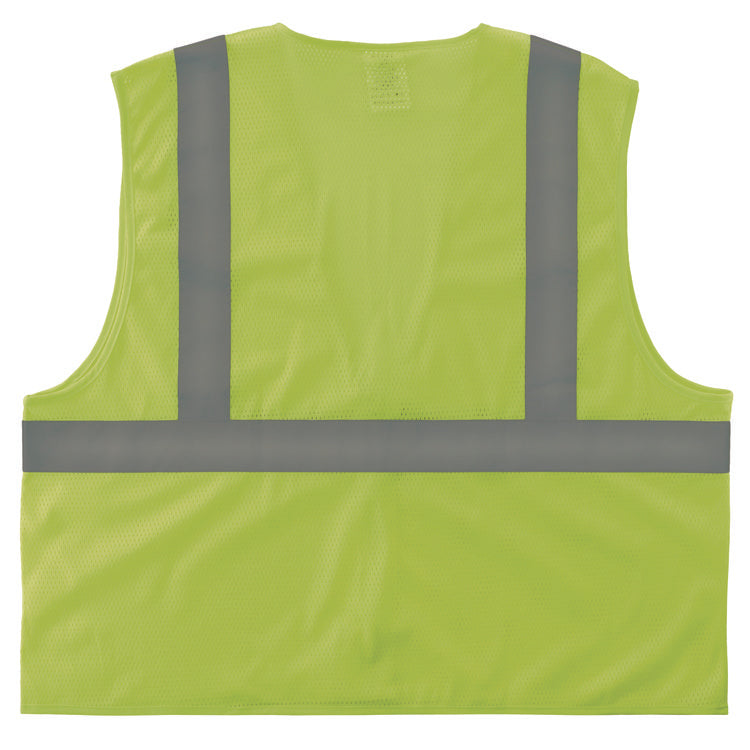 GloWear 8205HL-ECO Class 2 Recycled Hi-Vis Vest, Mesh, Polyester, 4X-Large/5X-Large, Lime