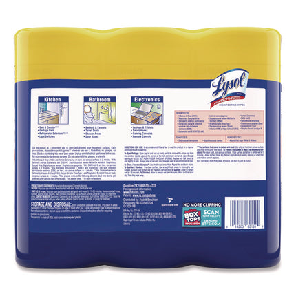 Disinfecting Wipes, 1-Ply, 7 x 7.25, Lemon and Lime Blossom, White, 35 Wipes/Canister, 3 Canisters/Pack, 4 Packs/Carton