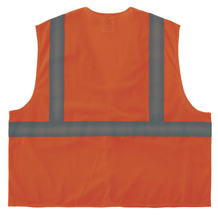 GloWear 8205HL-ECO Class 2 Recycled Hi-Vis Vest, Mesh, Polyester, Small/Medium, Orange