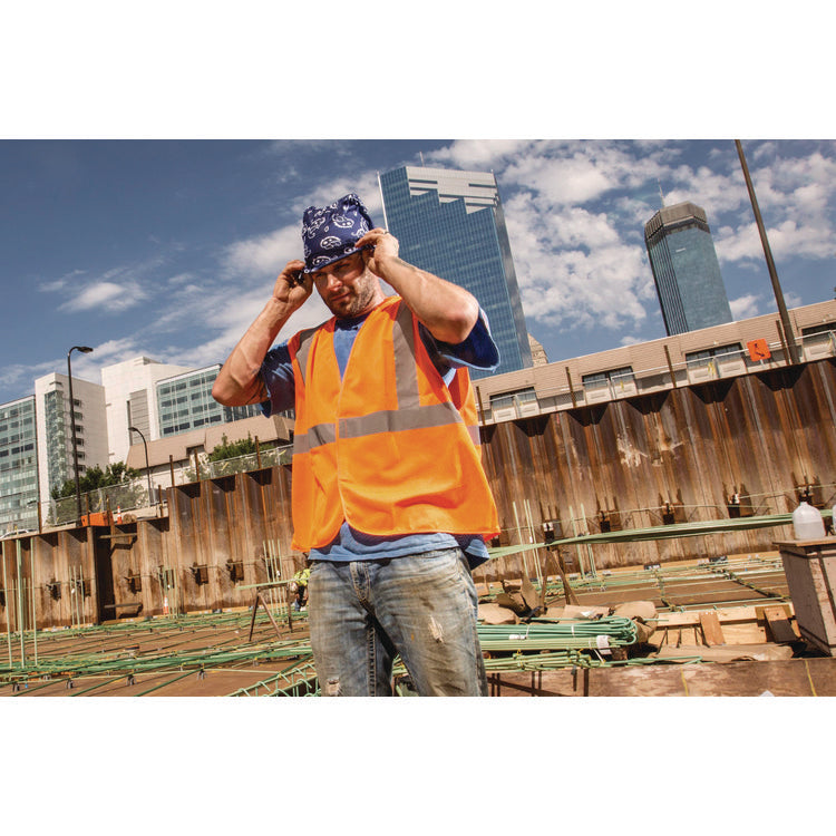 GloWear 8205HL-ECO Class 2 Recycled Hi-Vis Vest, Mesh, Polyester, Large/X-Large, Orange