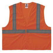 GloWear 8205HL-ECO Class 2 Recycled Hi-Vis Vest, Mesh, Polyester, 2X-Large/3X-Large, Orange