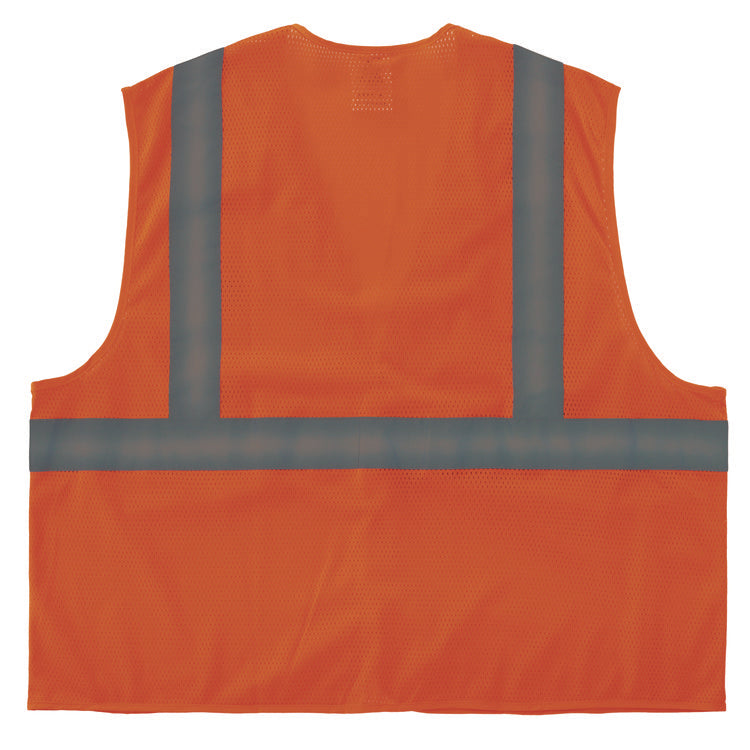 GloWear 8205HL-ECO Class 2 Recycled Hi-Vis Vest, Mesh, Polyester, 4X-Large/5X-Large, Orange