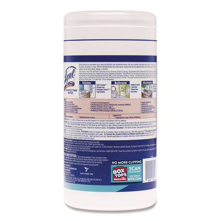 Disinfecting Wipes, 1-Ply, 7 x 7.25, Crisp Linen, White, 80 Wipes/Canister, 6 Canisters/Carton