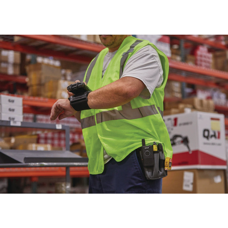 GloWear 8205HL-ECO Class 2 Recycled Hi-Vis Vest, Mesh, Polyester, Large/X-Large, Lime