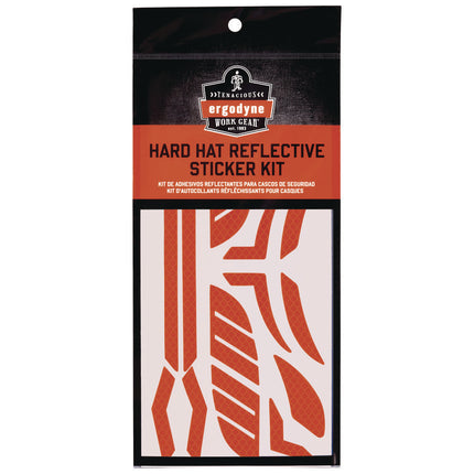 Skullerz 8961 Reflective Hard Hat and Safety Helmet Sticker Kit, 18 Assorted Stickers, Orange